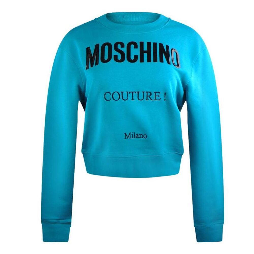 Moschino Unisex Adult Couture Logo Sweatshirt / Turquoise Blue